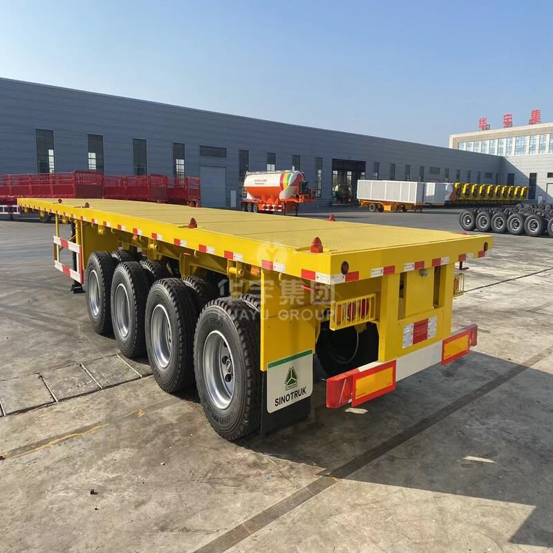 Huayu four axle flatbed semi trailer
